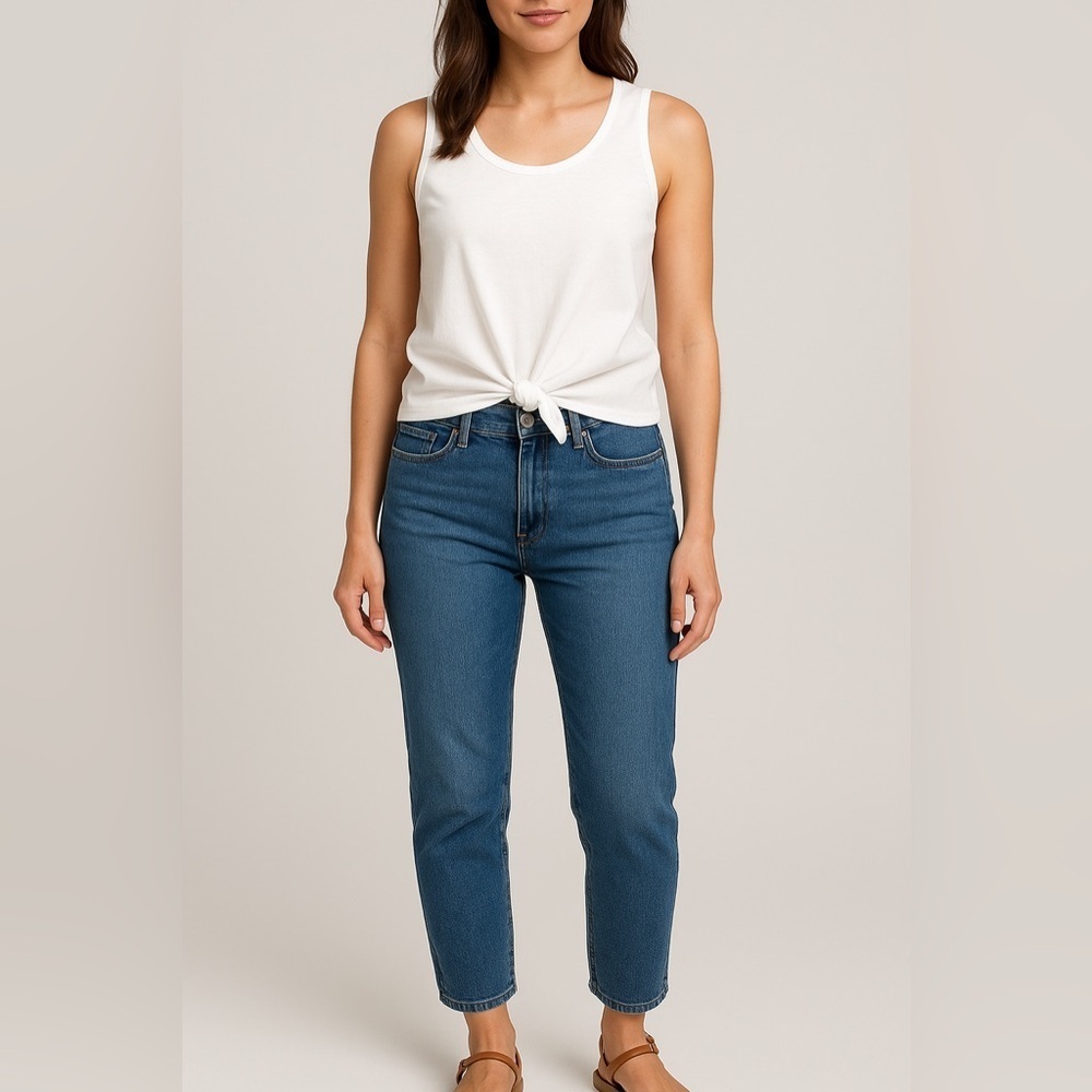 GAP White Tie-Front Tank Top Women’s Medium Casual Sleeveless